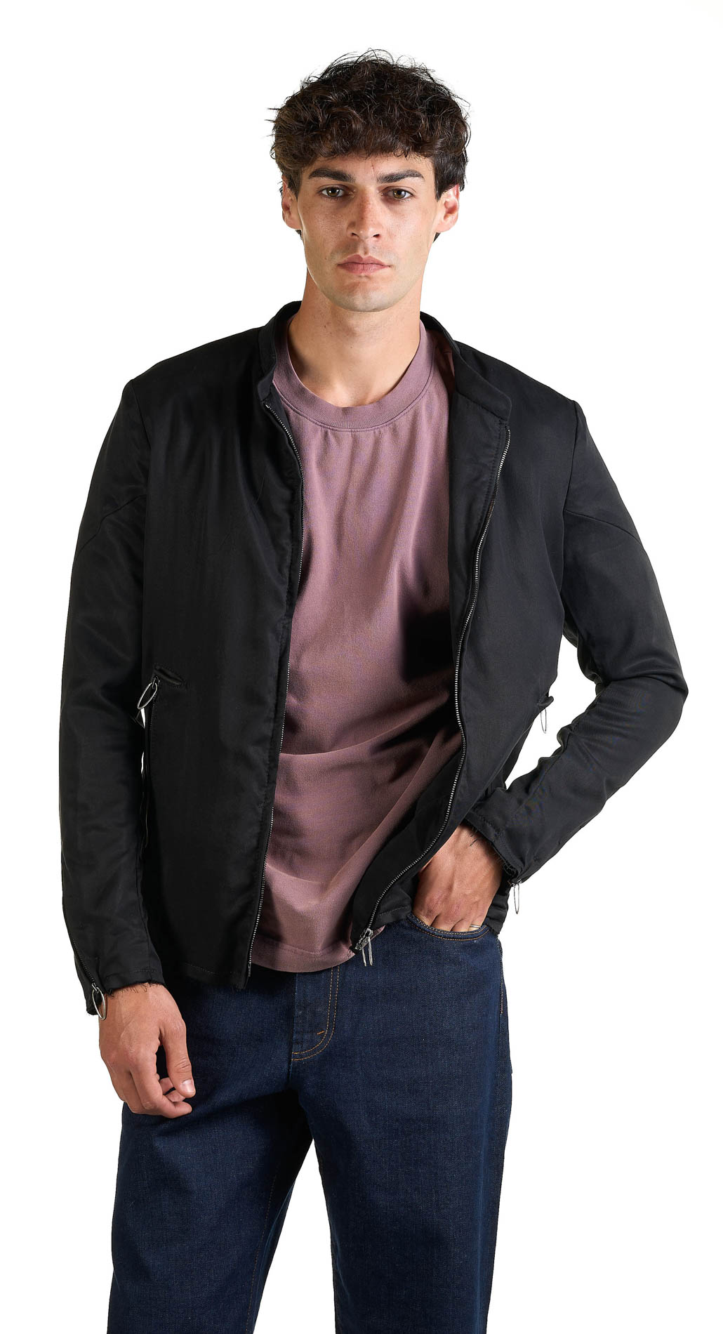 DANIELE BASTA LEATHER AND SILVER JACKET